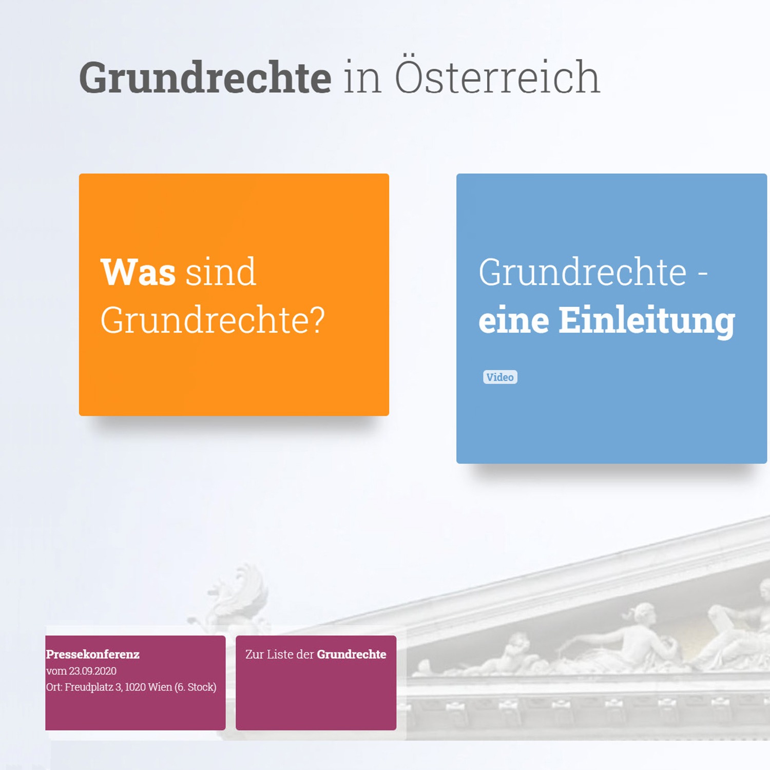 Website „Grundrechte in Österreich“ online